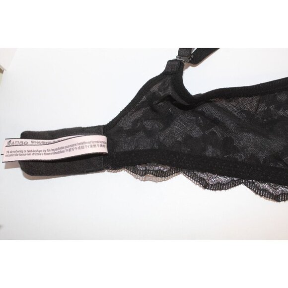 Victoria's Secret Bra 36D Dream Angles Black Silver Lace Sheer Push Up Underwire - Picture 9 of 16